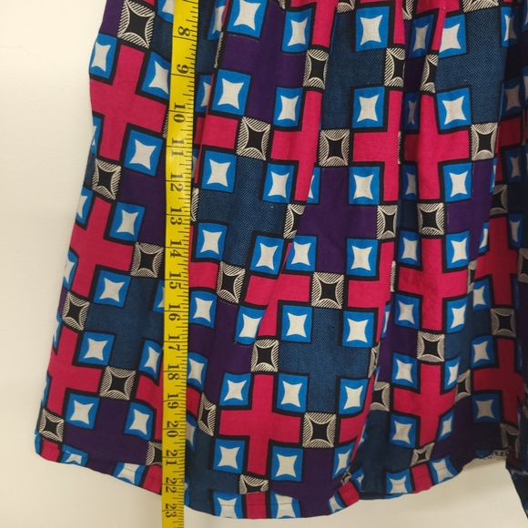 Grass-fields Ankara print cotton custom with stretchy waist bend and pockets, - Picture 6 of 14